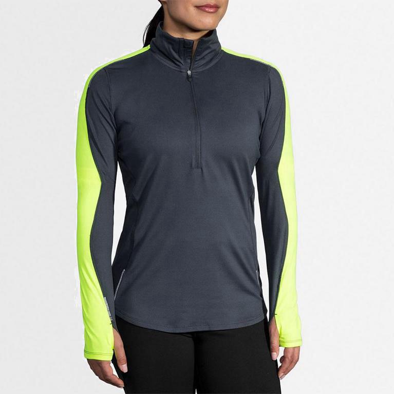 Brooks Nightlife Half Zip Hardloopjassen voor Dames Grijs (WFVCQ-7256)